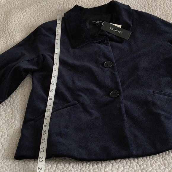 NWT Talbots 2P Navy Blue Velour Blazer Sport Coat - Picture 10 of 16